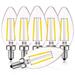 Luxrite 4W E12 Vintage Candelabra Dimmable LED Light Bulbs 40W Equivalent 400 Lumens 4000K Cool White Blunt Tip 6-Pack