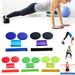 Yirtree Resistance Bands and Core Sliders Fitness Kit 4 Pack Double Sided Gliding Discs Exercise Bands Bundle Loop Bands and Floor Gliders for Home Gym Workout
