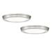 Worldwide Lighting 13 in. Jupiter Brushed Steel Color Changing LED Ceiling Flush Mount Pack of 2