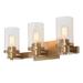 LNC Modern Wall Sconce with Glass Shade 3-Light Bathroom Vanity Light Gold Finish