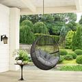 Modway Hide Outdoor Patio Swing Chair Without Stand in Gray Gray