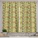 Ambesonne Deer Hunting Kitchen Curtains Outdoor Camp Archery 55 x45 Pale Green Multicolor