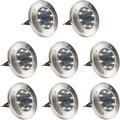 Solar Ground Lights 8 Pack 8 LED Solar In-Ground Lights Waterproof Solar Disk Lights Garden Lights Outdoor Landscape Lighting for Patio Pathway Lawn Yard Deck Driveway Walkway Cool White