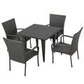 Noble House Delani 5 Piece Outdoor Dining Set in Gray