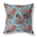 HomeRoots 414200 28 in. Coral Blue Tropical Indoor & Outdoor Throw Pillow Red & Aqua