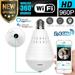 Wireless Bulb Security Camera 360Â° Panoramic Camera Bulb Security Bulb Camera WiFi Outdoor 2.4GHz WiFi Home Video Baby Monitors Cameras with Night Vision Pet Cameras