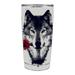 Skin Decal For Ozark Trail 20 Oz Wolf With Rose In Mouth
