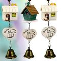 WindC Resin Bird House Wind Chime Copper Bell Crafts Garden Outdoor Hanging Decor