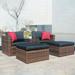 Nestfair 5-Piece Wicker Patio Conversation Set with Black Cushions