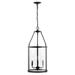 Kinsley 12 3-Light Industrial Farmhouse Iron/Glass LED Pendant Oil Rubbed Bronze/Clear