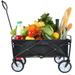 QDXFL Folding Wagon Garden Shopping Beach Cart (black)