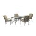 Outdoor Patio Garden Furniture Augusta 5-Piece Dining Set with 4 Cushioned Chairs 1 Rectangular Dining Table - Natural