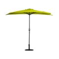 BAYSHORE 9 Ft Half Umbrella with Resin Concrete Base Included for Oudoor Patio Lime