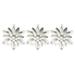 Premius 3 Piece Metal Jeweled Floral Petals Wall Decor Silver 12 Inches