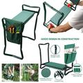 Folding Garden Kneeler and Seat with Tool Pouches EVA Foam Pad Protects Your Knees Sturdy and Lightweight Planting Garden Tool