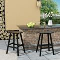 GARDEN 29 Inches Adirondack Plastic Outdoor Bar Stools (Set of 2) Black