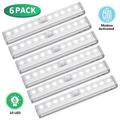 6 Pack LED Motion Sensor Closet Lights Battery Operated Stick On Anywhere Wireless Motion Sensor Light Under Cabinet Lighting Wireless 10 LED Lighting Motion Lights