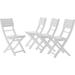 Noble House Positano Wooden Foldable Patio Dining Side Chair in White (Set of 4)