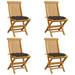 Romacci Patio Chairs with Taupe Cushions 4 pcs Solid Teak Wood