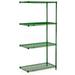 Nexel Poly-Green 4 Tier Wire Shelving Add-On Unit 72 W x 14 D x 54 H