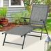 Patio Lounge Chair Outdoor Folding Lounger Recliner Chair Lightweight Chaise Lounge Chair with 3 Position Adjustable Backrest for Beach Patio(Gray)