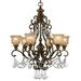 Six Light Chandelier-Clear Crystal Color-Italian Crystal Type-Bronze Umber Finish Bailey Street Home 49-Bel-2016307