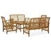 Andoer 5 Piece wooden patio lounge set Solid Acacia Wood