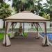 11 x 11 ft Patio Gazebo with Steel Frame SYNGAR Double Roof Gazebo Shelter with Zippered Mosquito Netting Outdoor Relaxing Canopy Tent for Garden Poolside Backyard Beach Coffee D357