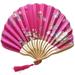 TUTUnaumb 2022 Winter Chinese Style Hand Held Fan Bamboo Paper Folding Fan Party Wedding Decor-Hot Pink