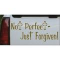 Not Perfect Just Forgiven Car or Truck Window Laptop Decal Sticker Gold 10in X 4.4in