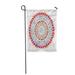 SIDONKU Round Aztec Mandala with Mix Ornaments Bohemian Style Ornate Medallion Ethnic Garden Flag Decorative Flag House Banner 12x18 inch