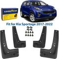 Goodyear Mud Flaps for Kia Sportage 2017-2022 Pair Heavy-Duty Thermoplastic Custom Fit Easy to Install Road/Weather Durability Car Accessories 2 License Plate Frames - GY004710