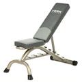 York Barbell Multi Position Fitness Bench with Fitbell Storage - Silver Frame