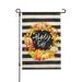 Happy Fall Garden Flag Sided Stripes and Pumpkin Yard Flag Thanksgiving Seasonal Holiday Decor Outdoor Decorations 12 x 18 inch