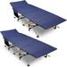 REDCAMP 2 Pack Folding Camping Cots for Adults 28 Extra Wide Sturdy Portable Sleeping Cot for Camp Office Use Blue