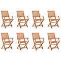 Folding Patio Chairs 8 pcs Solid Eucalyptus Wood