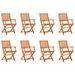 Folding Patio Chairs 8 pcs Solid Eucalyptus Wood