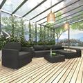 vidaXL 8 Piece Garden Lounge Set with Cushions Poly Rattan Black 48318