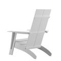 Flash Furniture Set of 4 Modern Dual Slat Back Indoor/Outdoor Adirondack Style Chairs White