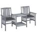 vidaXL Patio Bistro Set Table and Chairs Conversation Set Solid Acacia Wood