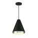 Trade Winds Audrey 1 Light Pendant in Matte Black with Polished Nickel