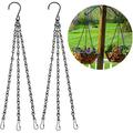 Hanging Basket Chains 2pcs 20 Inch Black Hanging Chains Flowerpot Hanger Replacement Chain 3 Point Garden Plant Hanger for Bird Feeders Planters Lanterns and Ornaments