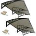 HomGarden 40â€™â€™ x 80â€™â€™ Outdoor Window Front Door Awning Canopy W/ Bracket Pack of 2 Polycarbonate Patio Garden Cover for Rain Snow and UV Protection Brown