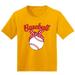 Wild Bobby Cute Baseball Ribbon Gift Sports Girls Graphic Youth T-Shirt Gold Medium
