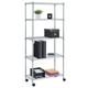 5-Tier Wire Shelving Storage Unit on Wheels Adjustable Wire Rack Metal Shelf Storage Organizer for Kitchen Home Bathroom