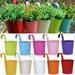 D-GROEE Hanging Flower Pots Balcony Garden Plant Planter Metal Iron Flower Seedlings Brigade Fence Bucket Pots Hanger Planter for Home Decor