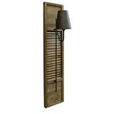 Crestview Collection Shutter Portable Wood and Metal Wall Sconce in Brown