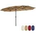 15x9ft Large Double-Sided Rectangular Outdoor Twin Patio Market Umbrella with Crank- taupe