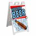Ice Cold Beer (24 X 36 ) Deluxe A-Frame Signicade Includes 2 Removable Panels & Stand