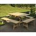 43 x 72 Treated Pine Wide Picnic Tables with Traditional Benches